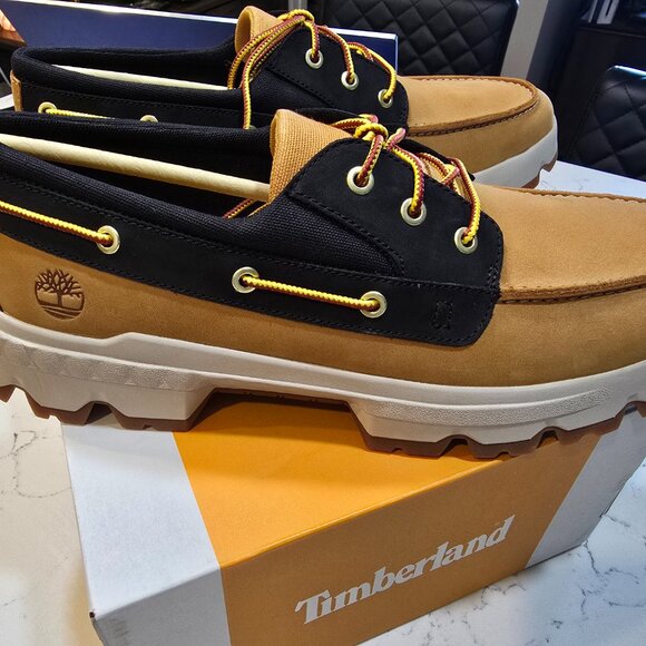 Timberland Authentic Boat Shoe Mens 12 NUBUCK OXFORD WHEAT BLACK NEW TB0A2AK5231 - Picture 5 of 10